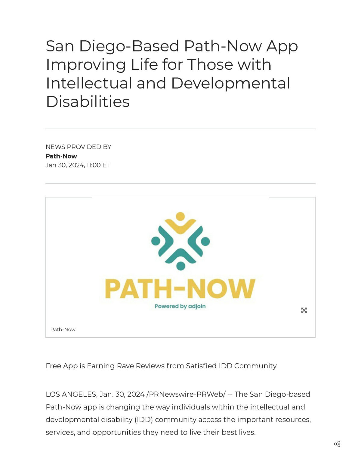 San Diego-Based Path-Now App Improving Life for Those with Intellectual and Developmental Disabilities